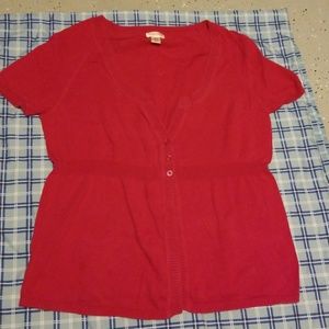 Cranberry Button Down cover up